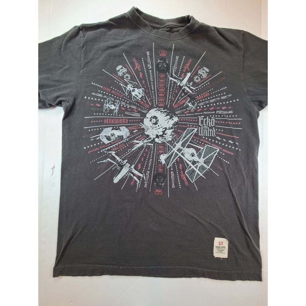 Ecko Unltd Star Wars Death Star T Shirt Mens Large Gray Cotton‎ Graphic Tee - Picture 2 of 6